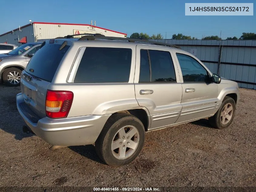 2005 Jeep Grand Cherokee Limited VIN: 1J4HS58N35C524172 Lot: 40401455