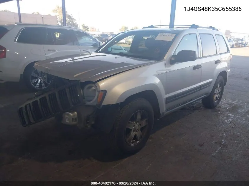 2005 Jeep Grand Cherokee Laredo VIN: 1J4GS48K35C655386 Lot: 40402176