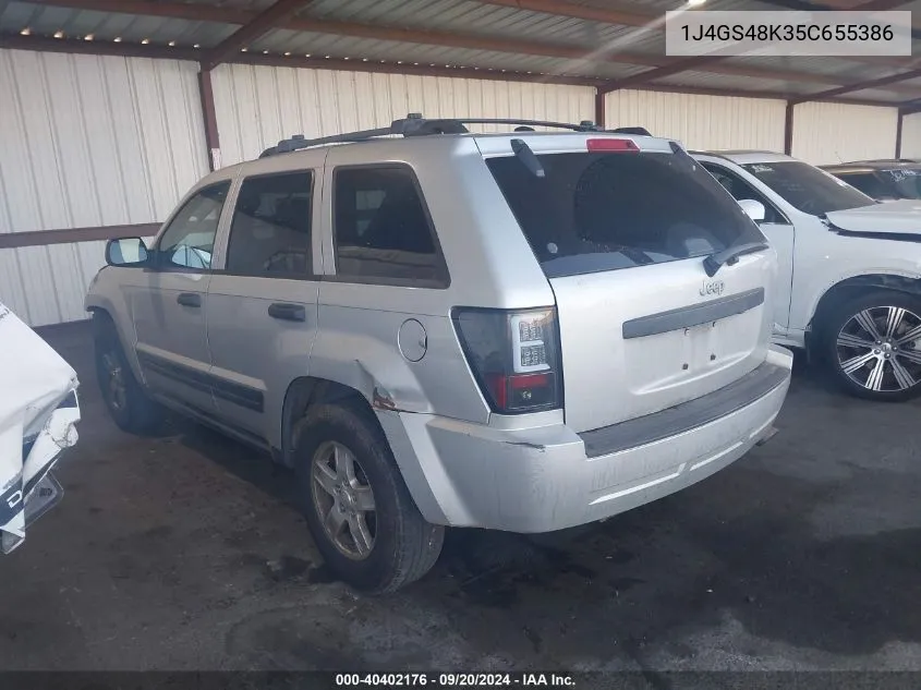 2005 Jeep Grand Cherokee Laredo VIN: 1J4GS48K35C655386 Lot: 40402176