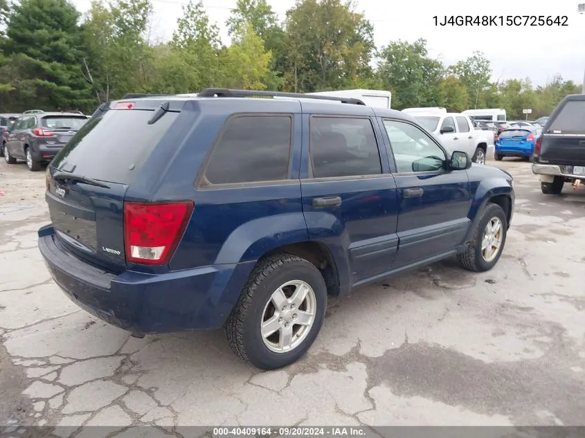 2005 Jeep Grand Cherokee Laredo VIN: 1J4GR48K15C725642 Lot: 40409164