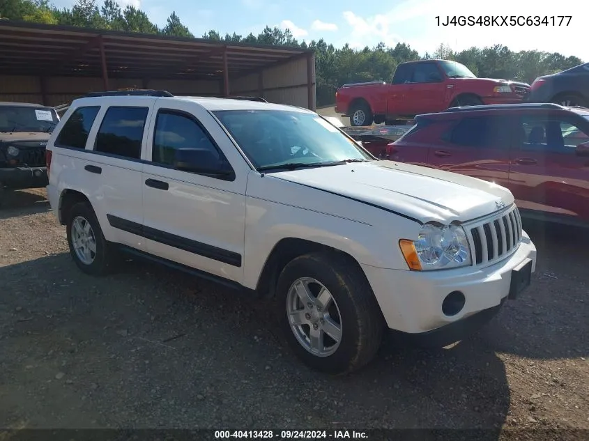 1J4GS48KX5C634177 2005 Jeep Grand Cherokee Laredo