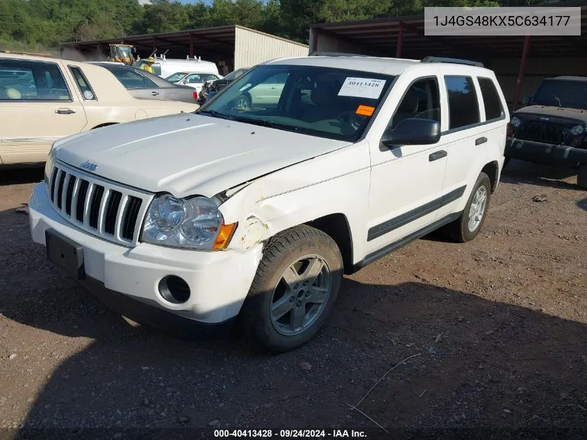 1J4GS48KX5C634177 2005 Jeep Grand Cherokee Laredo