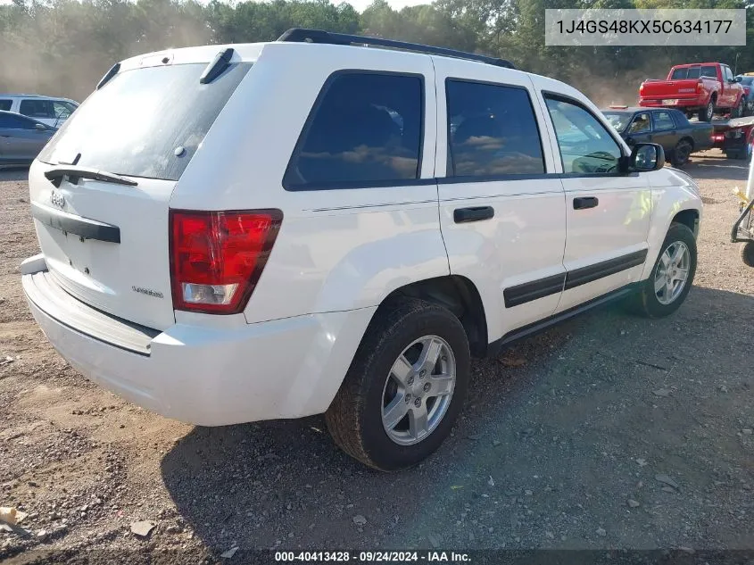 1J4GS48KX5C634177 2005 Jeep Grand Cherokee Laredo