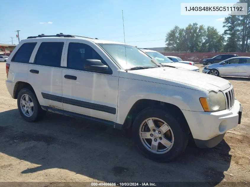 2005 Jeep Grand Cherokee Laredo VIN: 1J4GS48K55C511192 Lot: 40466686