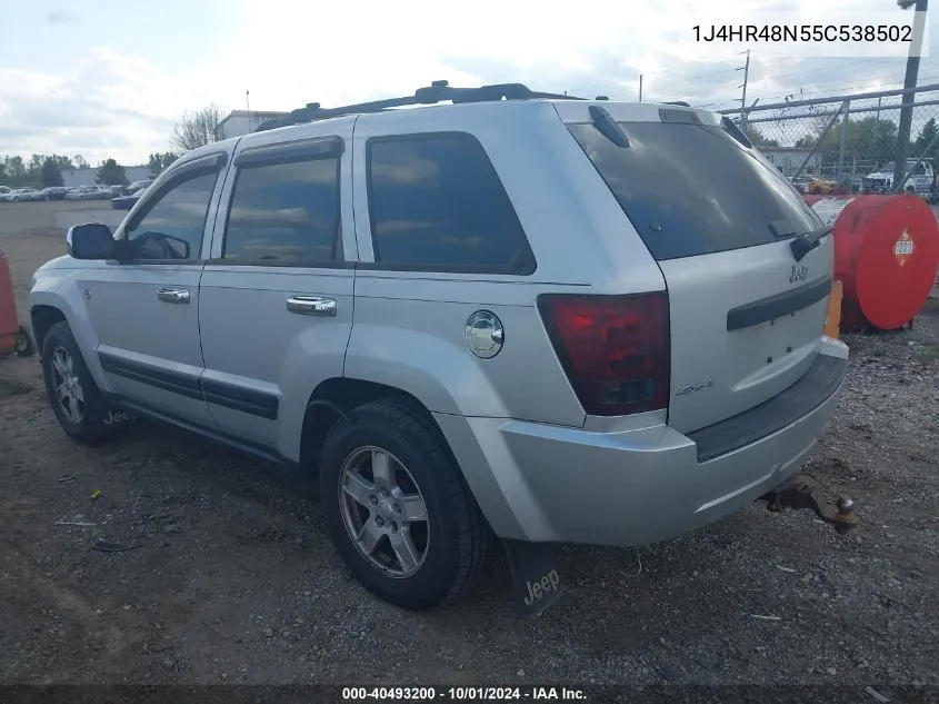 2005 Jeep Grand Cherokee Laredo VIN: 1J4HR48N55C538502 Lot: 40493200