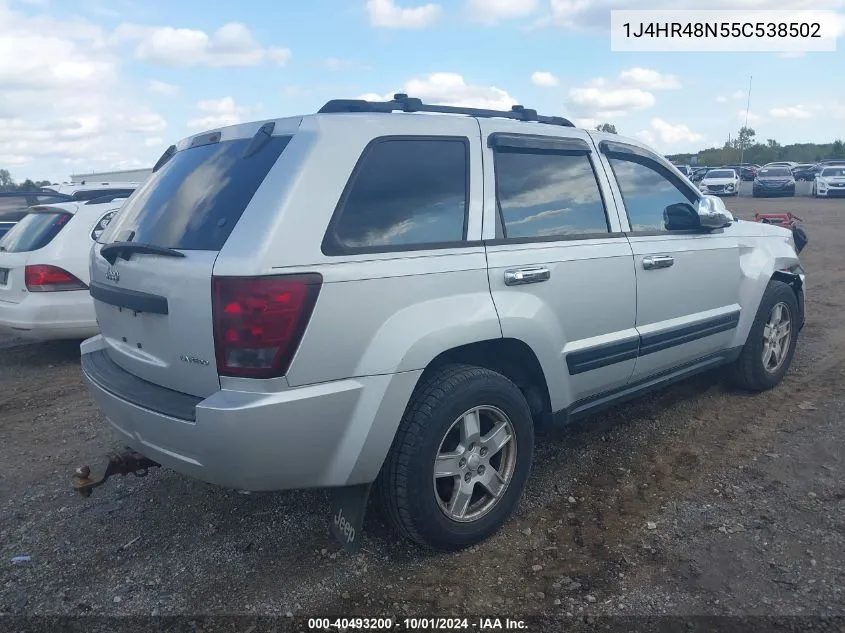 2005 Jeep Grand Cherokee Laredo VIN: 1J4HR48N55C538502 Lot: 40493200