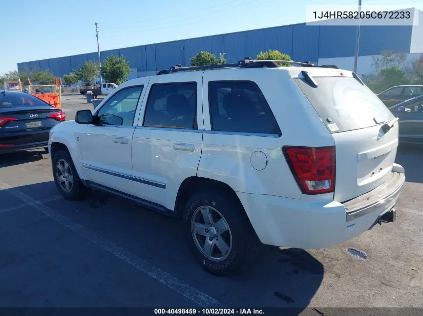 2005 Jeep Grand Cherokee Limited VIN: 1J4HR58205C672233 Lot: 40498459