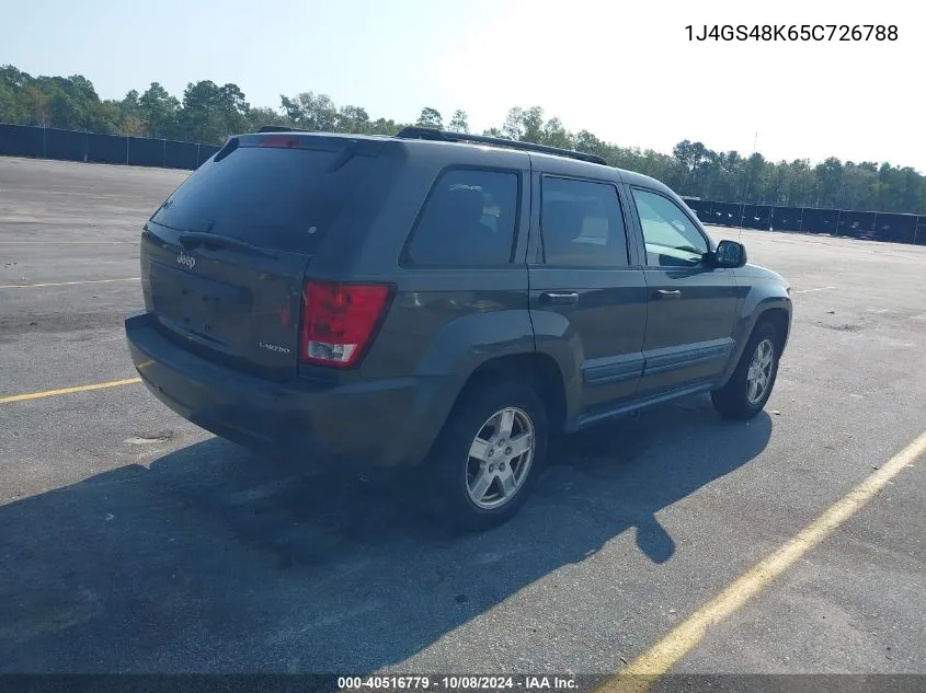 2005 Jeep Grand Cherokee Laredo VIN: 1J4GS48K65C726788 Lot: 40516779