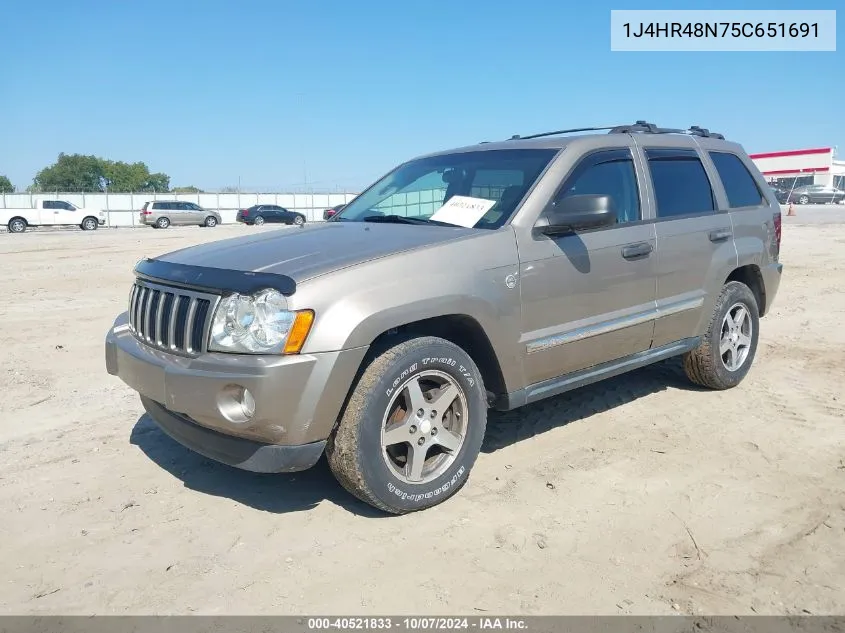 2005 Jeep Grand Cherokee Laredo VIN: 1J4HR48N75C651691 Lot: 40521833