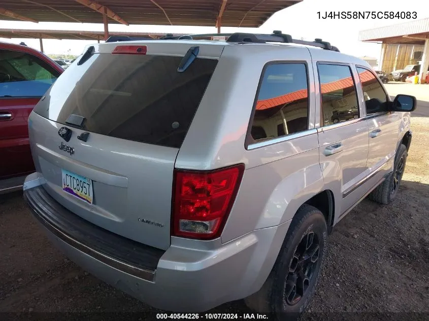 2005 Jeep Grand Cherokee Limited VIN: 1J4HS58N75C584083 Lot: 40544226