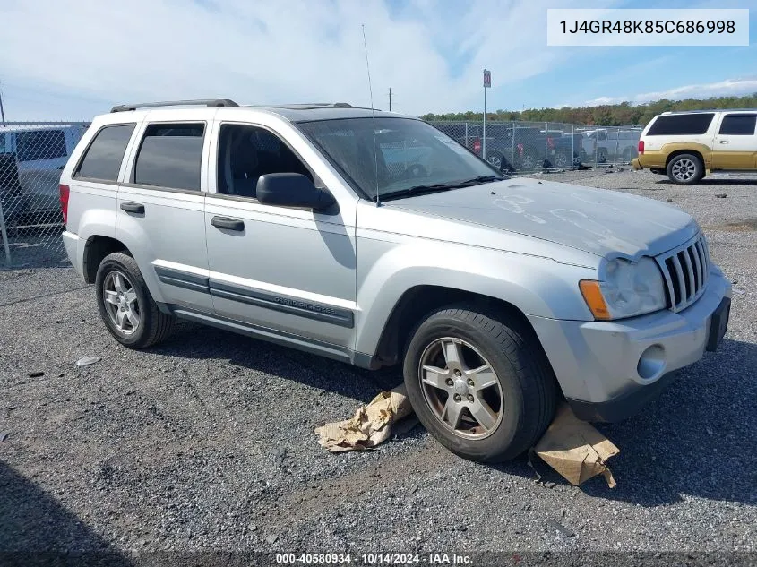 2005 Jeep Grand Cherokee Laredo VIN: 1J4GR48K85C686998 Lot: 40580934