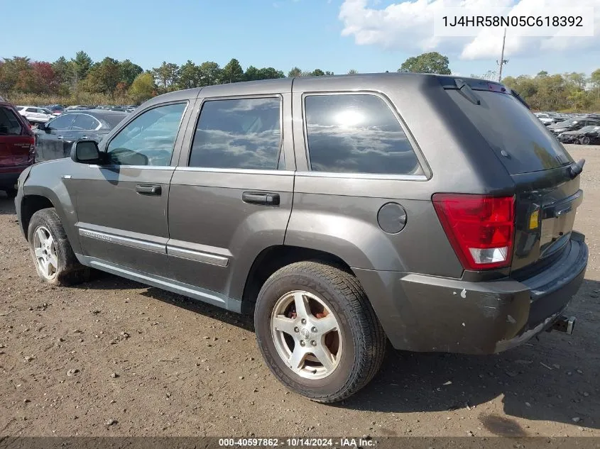 2005 Jeep Grand Cherokee Limited VIN: 1J4HR58N05C618392 Lot: 40597862