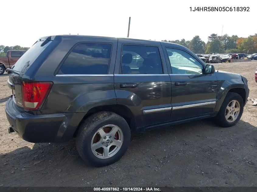 2005 Jeep Grand Cherokee Limited VIN: 1J4HR58N05C618392 Lot: 40597862