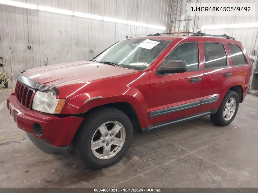 2005 Jeep Grand Cherokee Laredo/Columbia/Freedom VIN: 1J4GR48K45C549492 Lot: 40613213