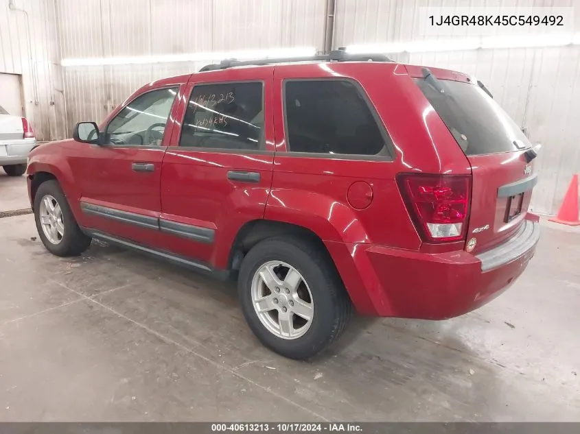 2005 Jeep Grand Cherokee Laredo/Columbia/Freedom VIN: 1J4GR48K45C549492 Lot: 40613213