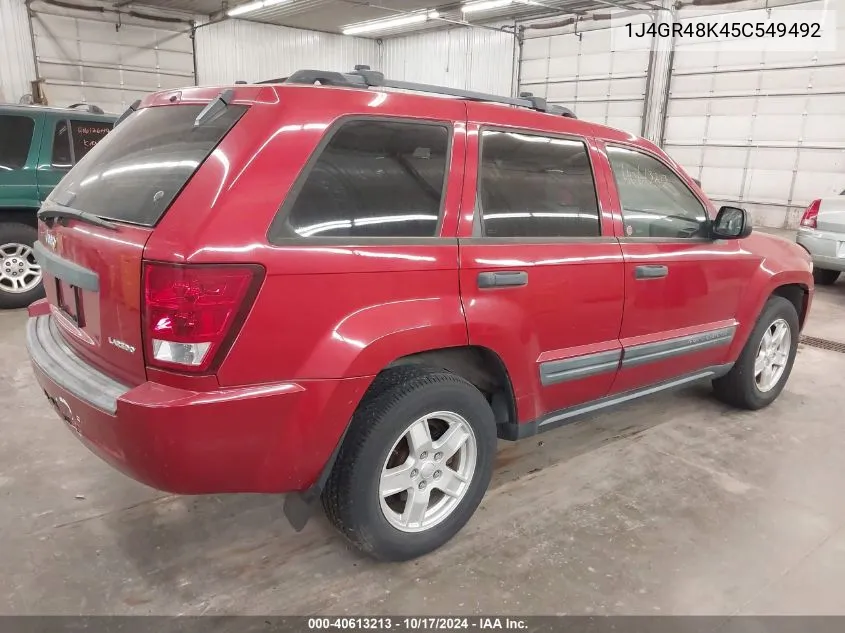 2005 Jeep Grand Cherokee Laredo/Columbia/Freedom VIN: 1J4GR48K45C549492 Lot: 40613213