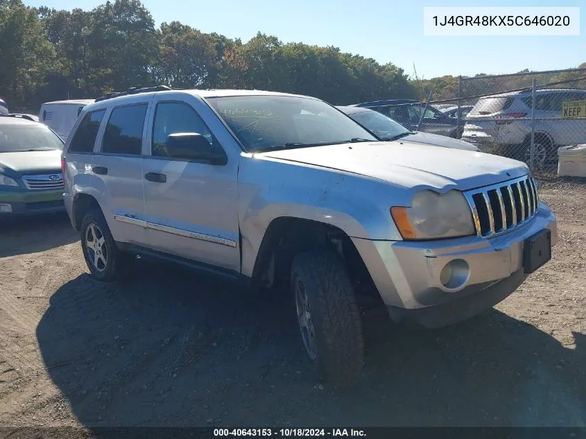 2005 Jeep Grand Cherokee Laredo VIN: 1J4GR48KX5C646020 Lot: 40643153