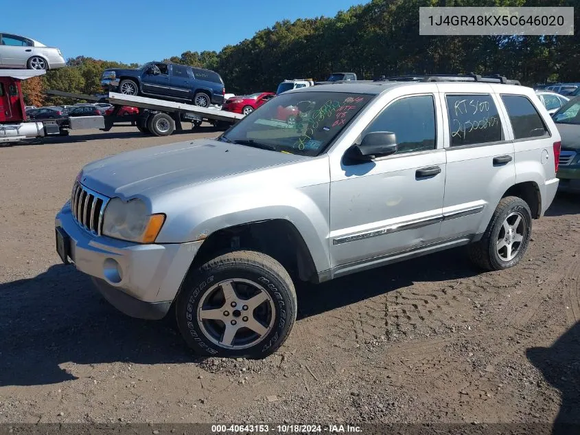 2005 Jeep Grand Cherokee Laredo VIN: 1J4GR48KX5C646020 Lot: 40643153