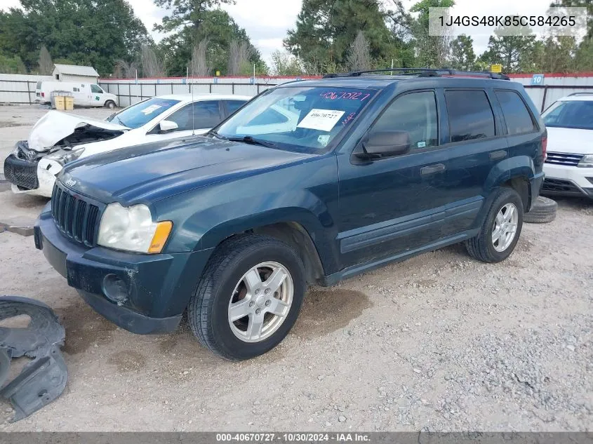 2005 Jeep Grand Cherokee Laredo VIN: 1J4GS48K85C584265 Lot: 40670727