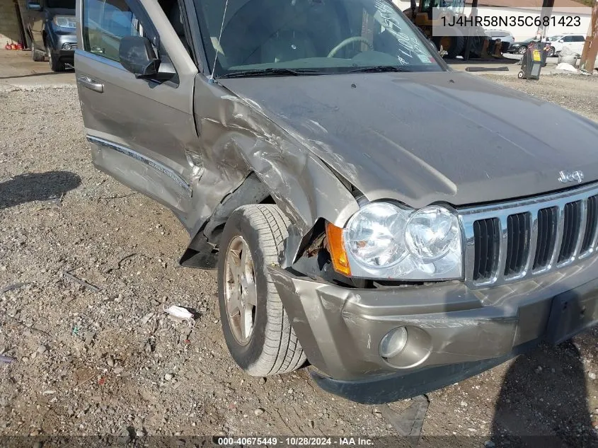 2005 Jeep Grand Cherokee Limited VIN: 1J4HR58N35C681423 Lot: 40675449