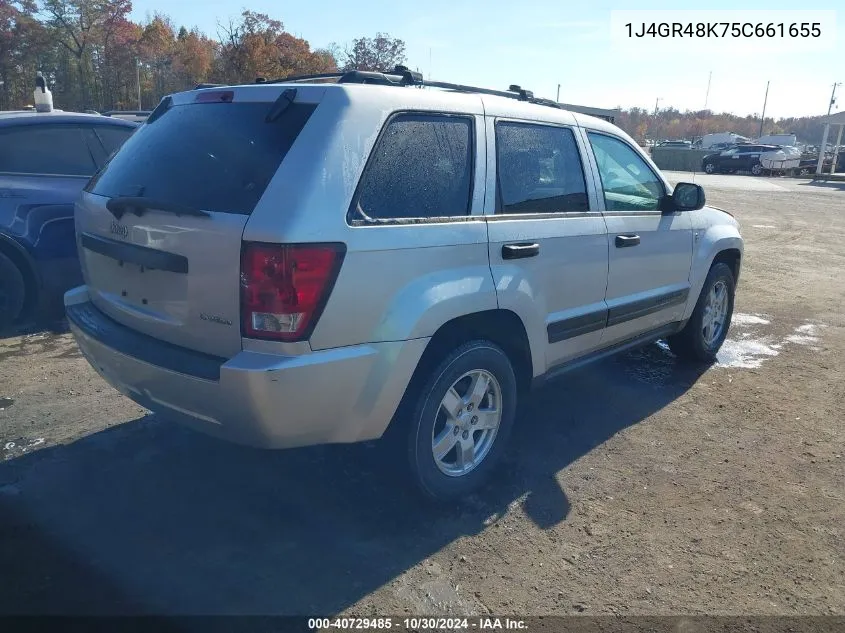 2005 Jeep Grand Cherokee Laredo VIN: 1J4GR48K75C661655 Lot: 40729485