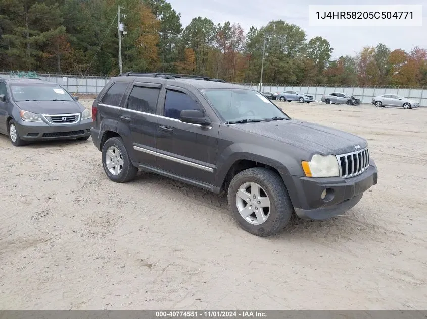 1J4HR58205C504771 2005 Jeep Grand Cherokee Limited