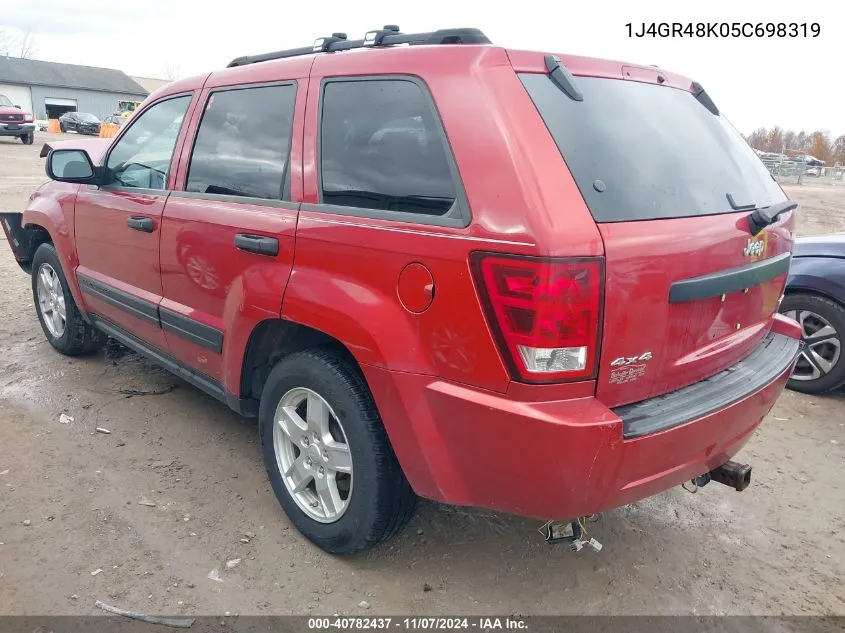 2005 Jeep Grand Cherokee Laredo VIN: 1J4GR48K05C698319 Lot: 40782437