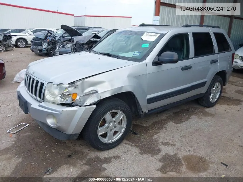 2006 Jeep Grand Cherokee Laredo VIN: 1J4GR48K06C241270 Lot: 40066058