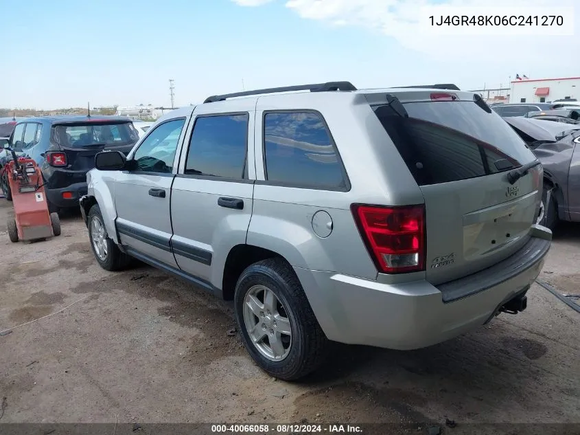 2006 Jeep Grand Cherokee Laredo VIN: 1J4GR48K06C241270 Lot: 40066058