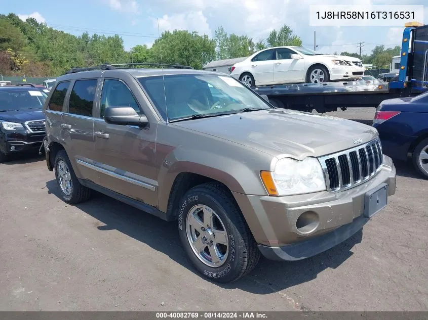 1J8HR58N16T316531 2006 Jeep Grand Cherokee Limited