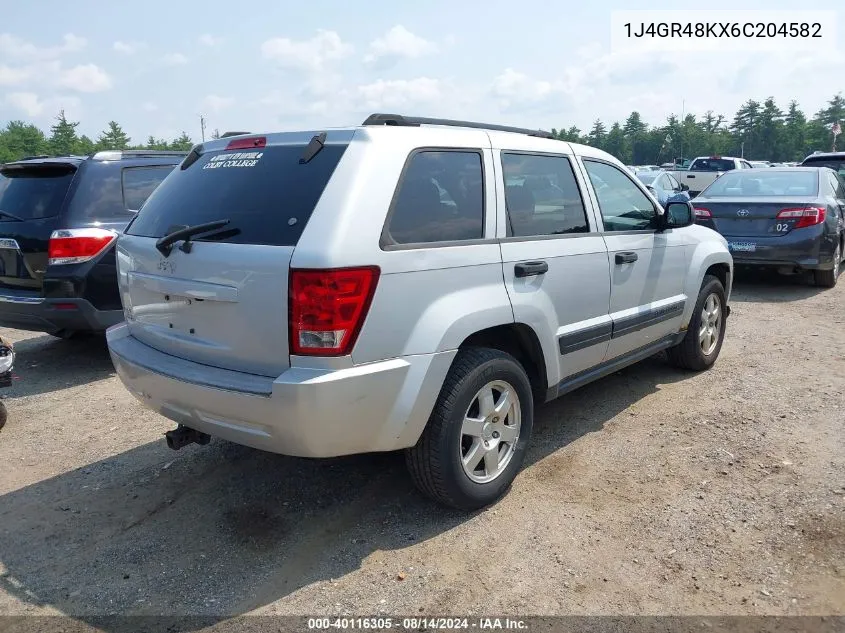 2006 Jeep Grand Cherokee Laredo VIN: 1J4GR48KX6C204582 Lot: 40116305