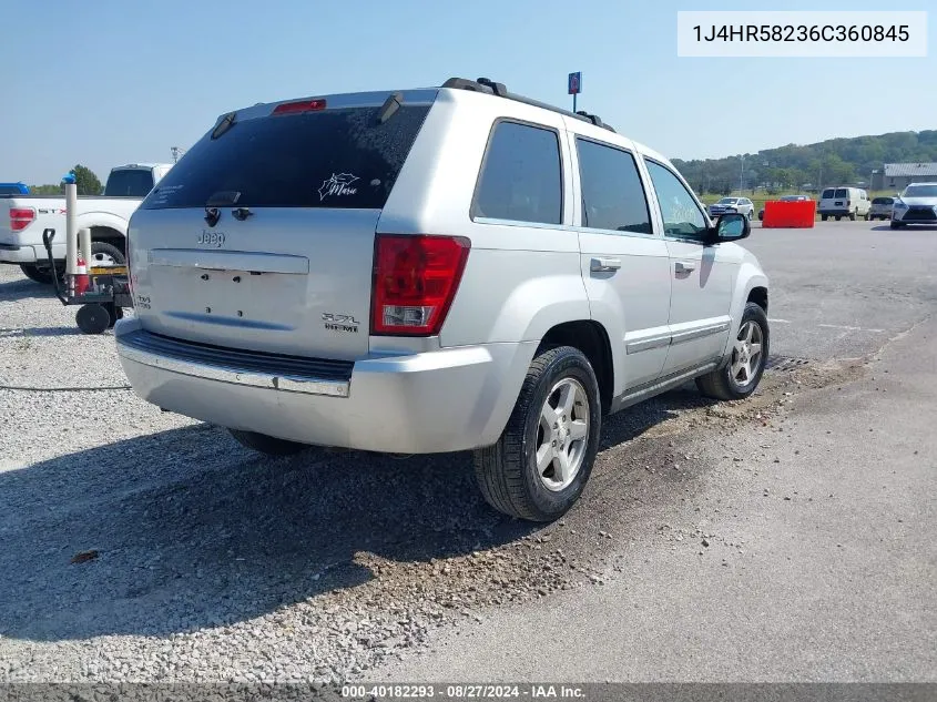 2006 Jeep Grand Cherokee Limited VIN: 1J4HR58236C360845 Lot: 40182293