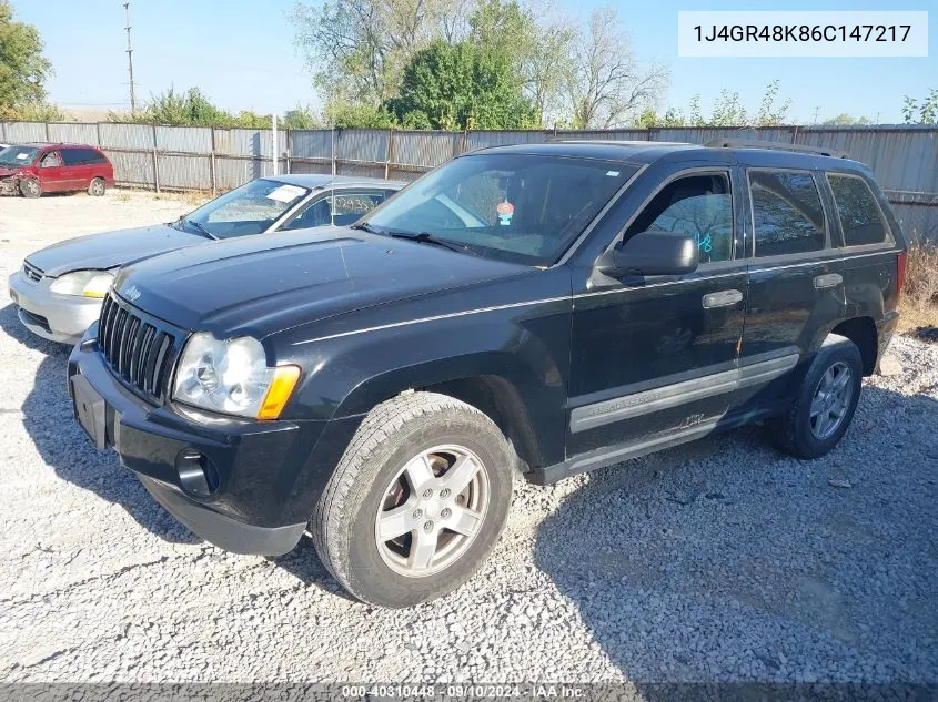 2006 Jeep Grand Cherokee Laredo VIN: 1J4GR48K86C147217 Lot: 40310448