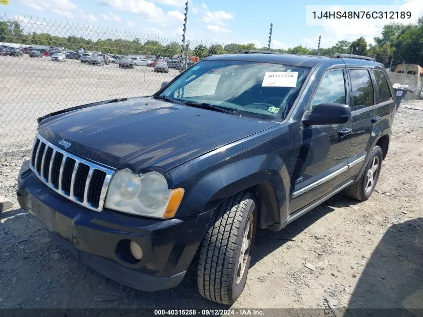 2006 Jeep Grand Cherokee Laredo VIN: 1J4HS48N76C312189 Lot: 40315258