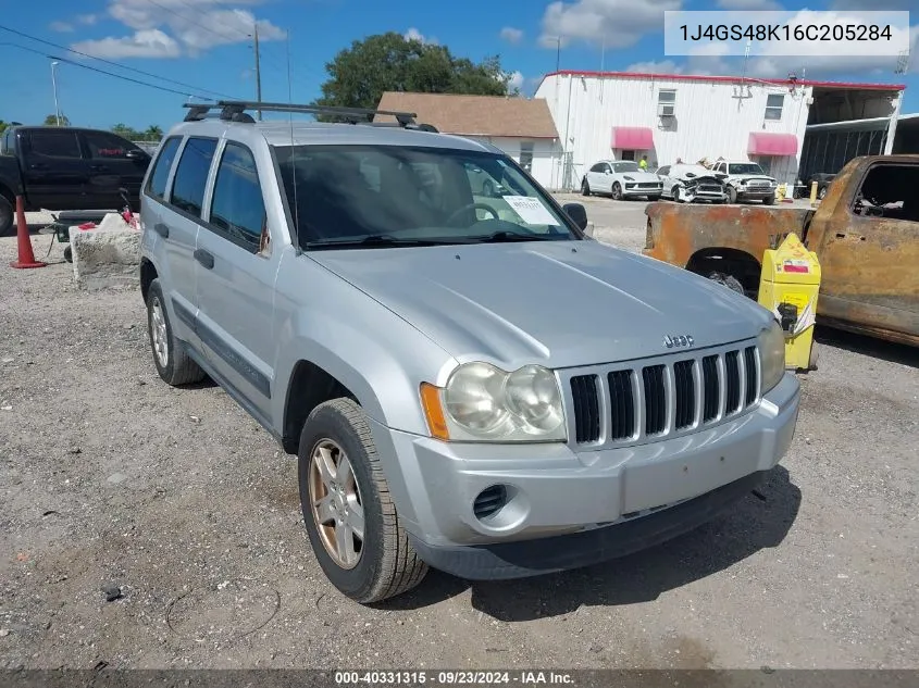 1J4GS48K16C205284 2006 Jeep Grand Cherokee Laredo