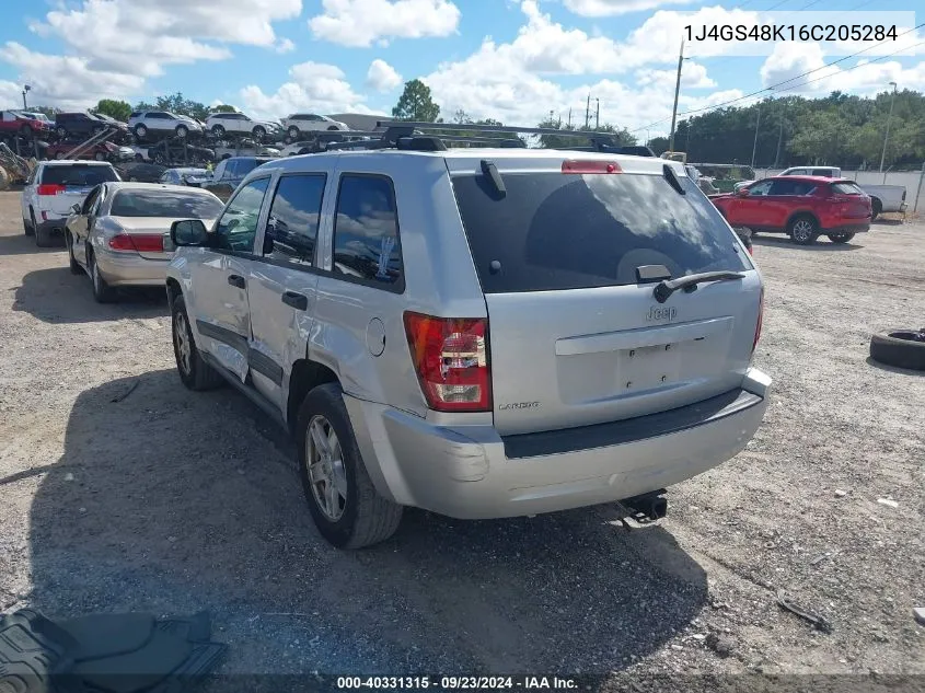 2006 Jeep Grand Cherokee Laredo VIN: 1J4GS48K16C205284 Lot: 40331315