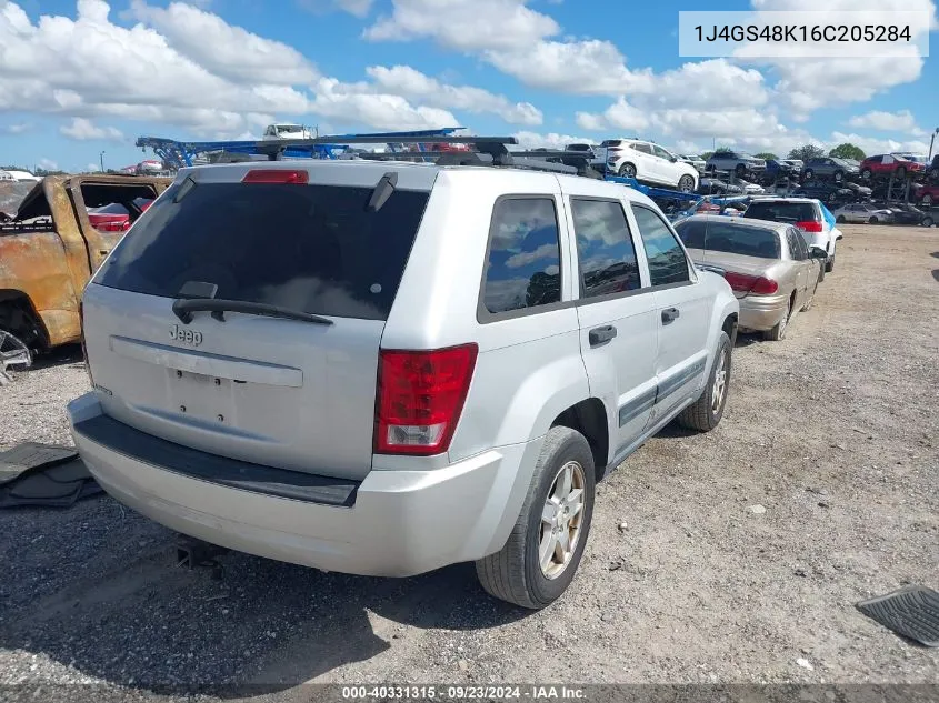 2006 Jeep Grand Cherokee Laredo VIN: 1J4GS48K16C205284 Lot: 40331315