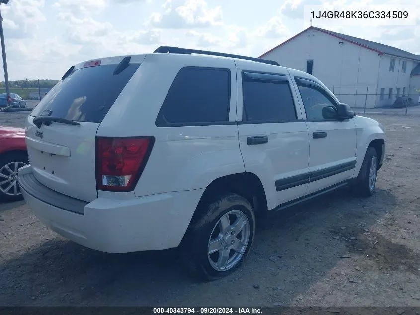 2006 Jeep Grand Cherokee Laredo VIN: 1J4GR48K36C334509 Lot: 40343794