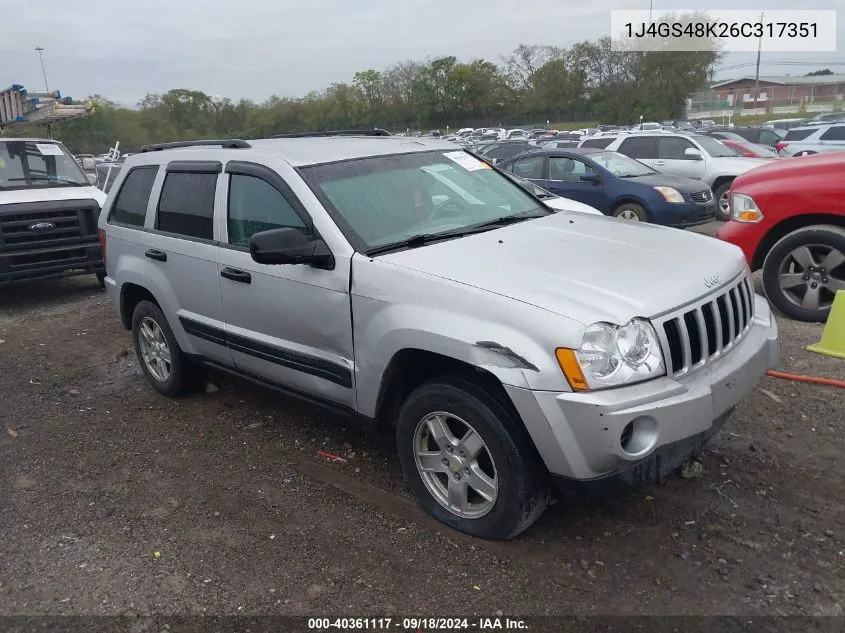 1J4GS48K26C317351 2006 Jeep Grand Cherokee Laredo