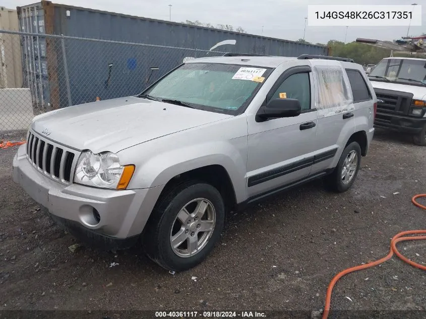 1J4GS48K26C317351 2006 Jeep Grand Cherokee Laredo