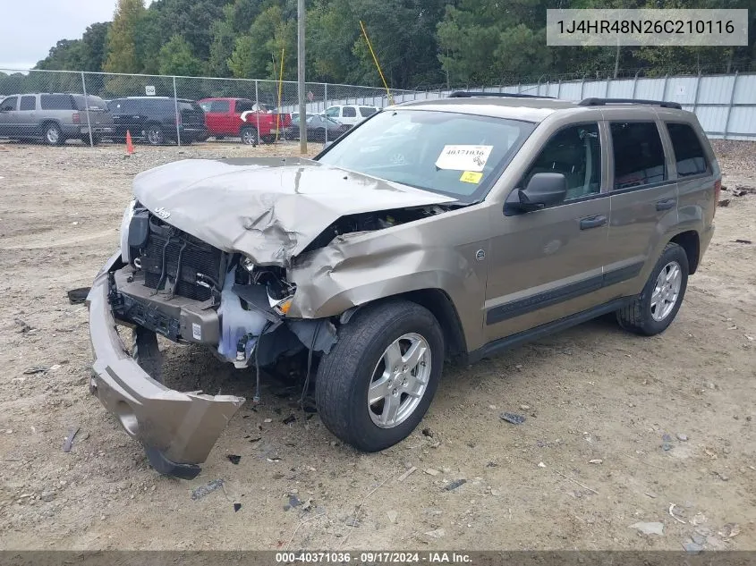 2006 Jeep Grand Cherokee Laredo VIN: 1J4HR48N26C210116 Lot: 40371036