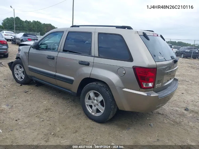 2006 Jeep Grand Cherokee Laredo VIN: 1J4HR48N26C210116 Lot: 40371036