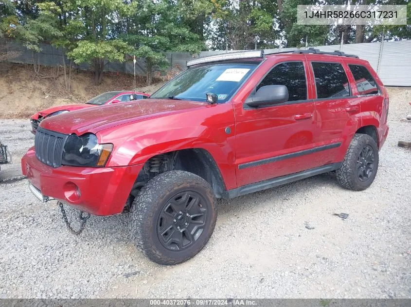 2006 Jeep Grand Cherokee Limited VIN: 1J4HR58266C317231 Lot: 40372076