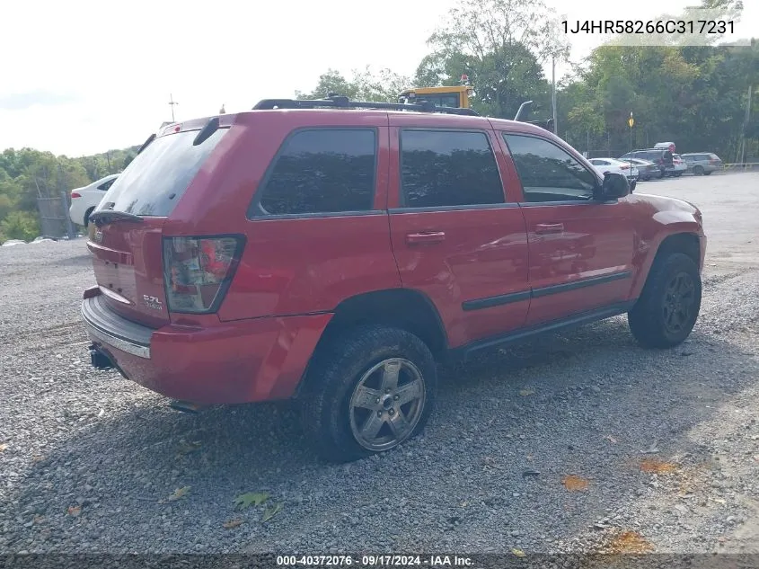 2006 Jeep Grand Cherokee Limited VIN: 1J4HR58266C317231 Lot: 40372076