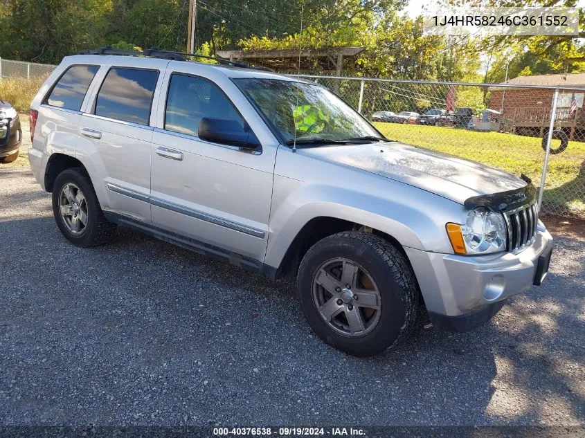 2006 Jeep Grand Cherokee Limited VIN: 1J4HR58246C361552 Lot: 40376538