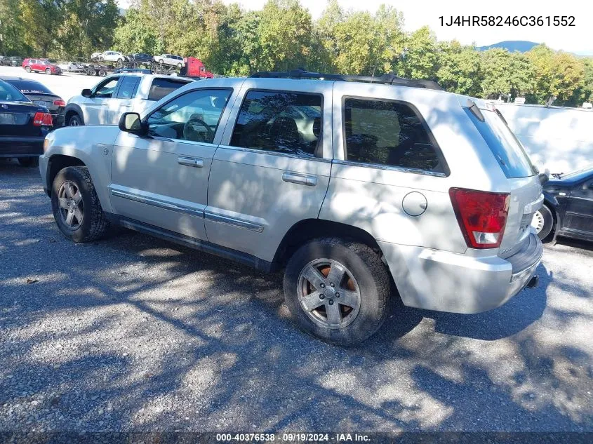 2006 Jeep Grand Cherokee Limited VIN: 1J4HR58246C361552 Lot: 40376538