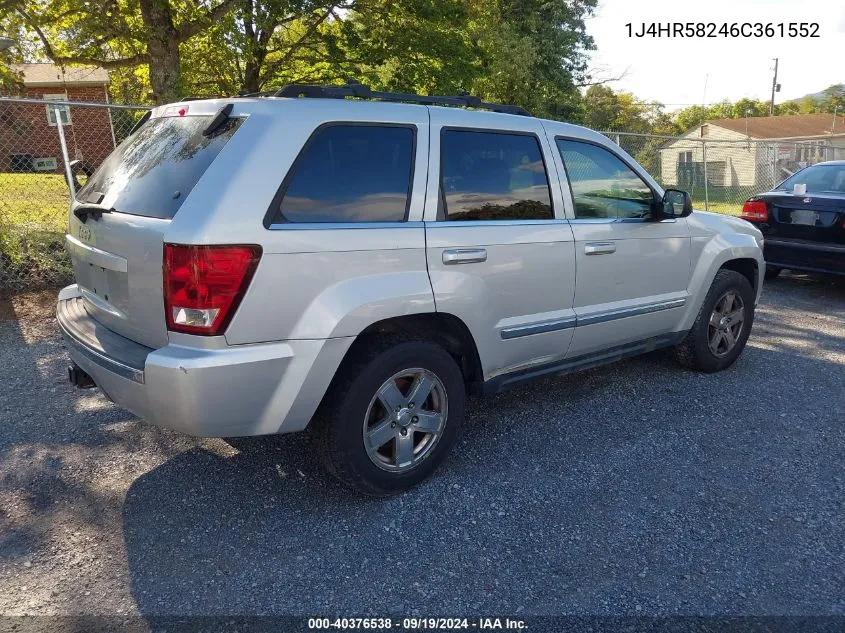 2006 Jeep Grand Cherokee Limited VIN: 1J4HR58246C361552 Lot: 40376538