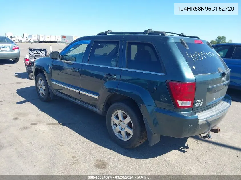 2006 Jeep Grand Cherokee Limited VIN: 1J4HR58N96C162720 Lot: 40394074