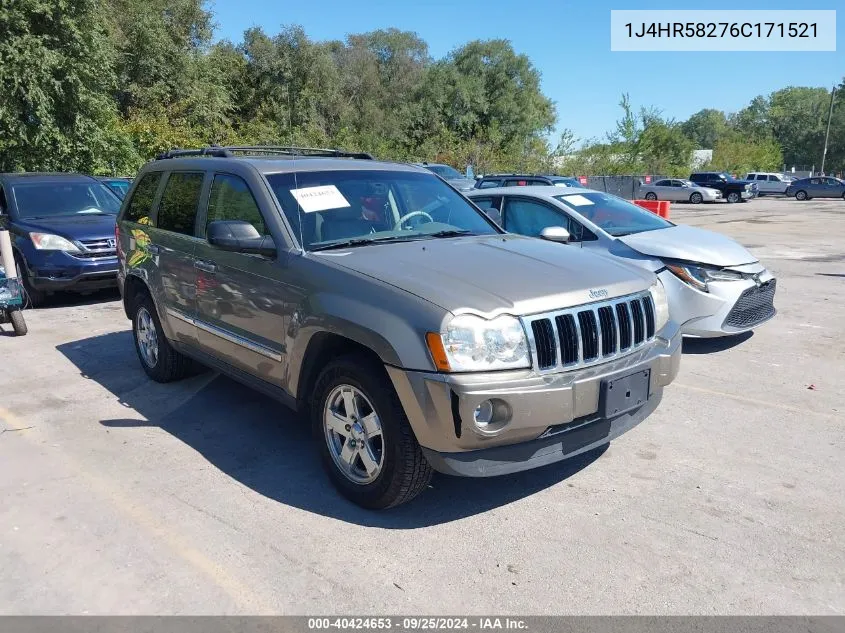 2006 Jeep Grand Cherokee Limited VIN: 1J4HR58276C171521 Lot: 40424653