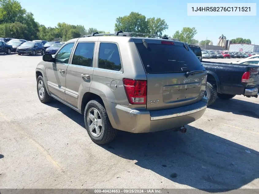 2006 Jeep Grand Cherokee Limited VIN: 1J4HR58276C171521 Lot: 40424653